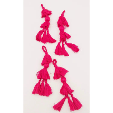 Dark Pink Tassels, Cotton Tassels, Bohemian